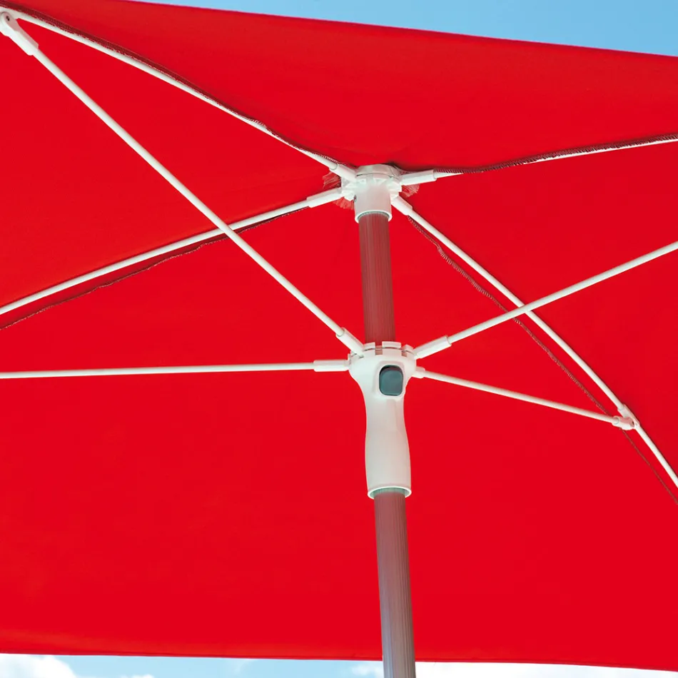 Parasol de jardin avec structure en aluminium rayé et tissu - Renaud Viadurini
