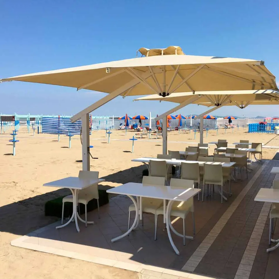 Parasol de jardin en aluminium blanc ou anthracite 300x200 cm - Lapillo Viadurini