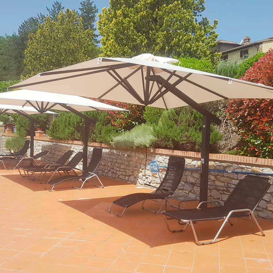 Parasol de jardin en aluminium blanc ou anthracite 300x200 cm - Lapillo Viadurini
