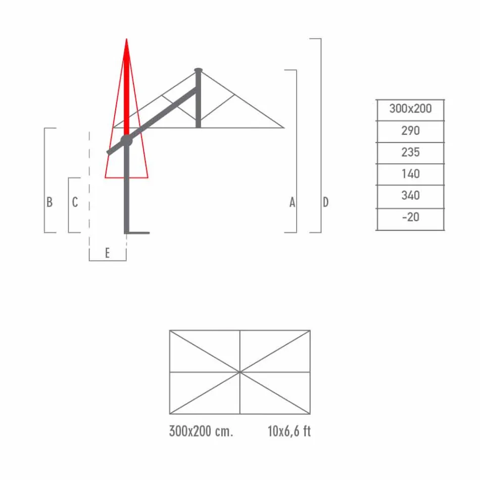 Parasol de jardin en aluminium blanc ou anthracite 300x200 cm - Lapillo Viadurini