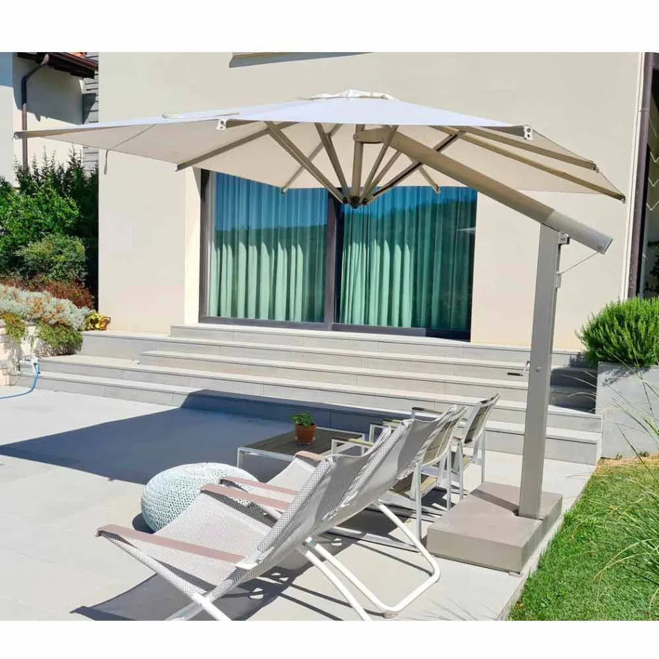 Parasol de jardin en aluminium blanc ou anthracite 300x300 cm - Lapillo Viadurini