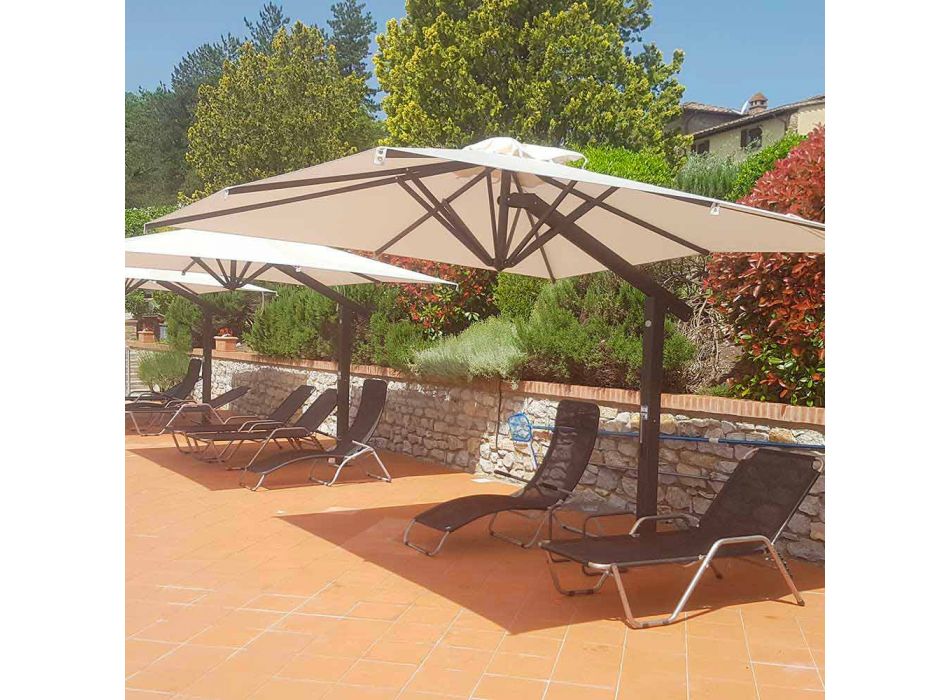 Parasol de jardin en aluminium blanc ou anthracite 300x300 cm - Lapillo Viadurini