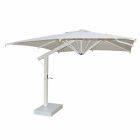 Parapluie en aluminium avec bras blanc ou anthracite 350x350 cm - Lapillo Viadurini