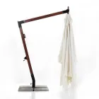 Parasol en bois massif avec auvent en polyester enduit de PVC - Devoir Viadurini