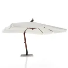 Parasol en bois massif avec auvent en polyester enduit de PVC - Devoir Viadurini