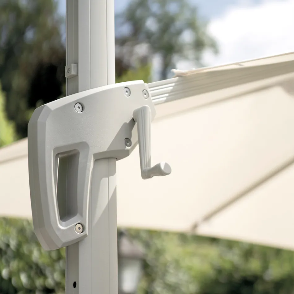 Parapluie en polyester avec poignée et mât latéral - Nexa Viadurini