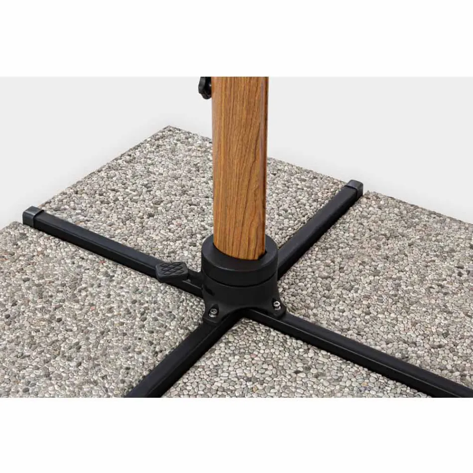 Parapluie d'extérieur 3x3 en aluminium avec tissu polyester beige - Leano Viadurini