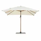 Parapluie d'extérieur 3x3 en aluminium avec tissu polyester beige - Leano Viadurini