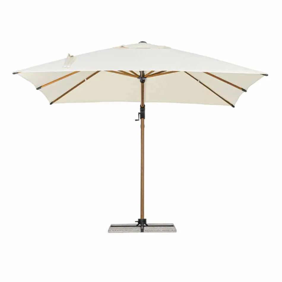 Parapluie d'extérieur 3x3 en aluminium avec tissu polyester beige - Leano Viadurini