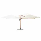 Parapluie d'extérieur 3x3 en aluminium avec tissu polyester beige - Leano Viadurini