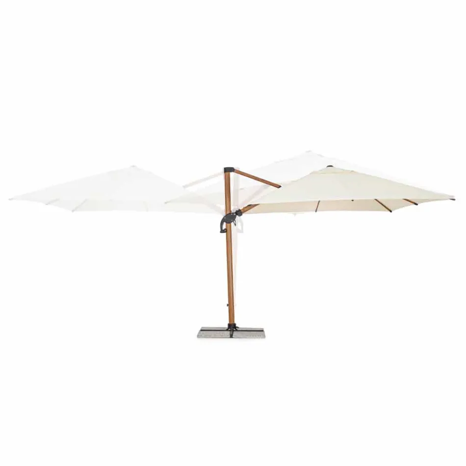Parapluie d'extérieur 3x3 en aluminium avec tissu polyester beige - Leano Viadurini