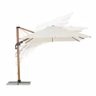 Parapluie d'extérieur 3x3 en aluminium avec tissu polyester beige - Leano Viadurini