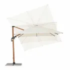 Parapluie d'extérieur 3x3 en aluminium avec tissu polyester beige - Leano Viadurini