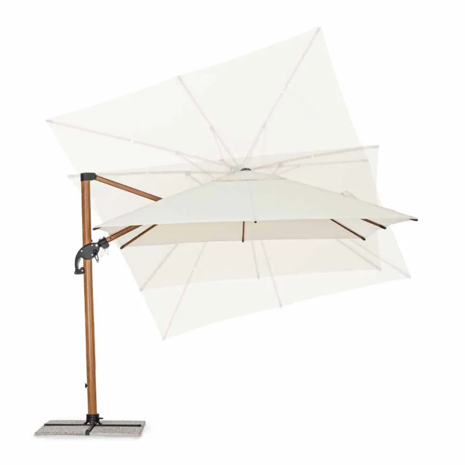 Parapluie d'extérieur 3x3 en aluminium avec tissu polyester beige - Leano Viadurini