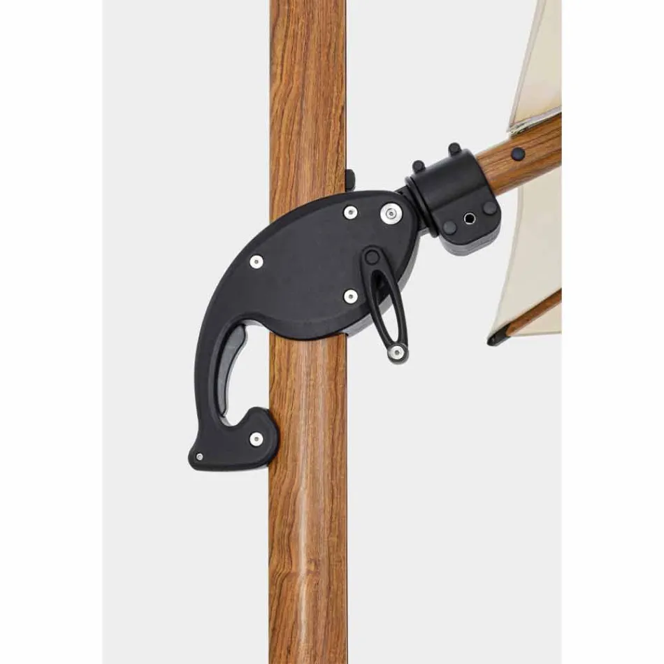 Parapluie d'extérieur 3x3 en aluminium avec tissu polyester beige - Leano Viadurini