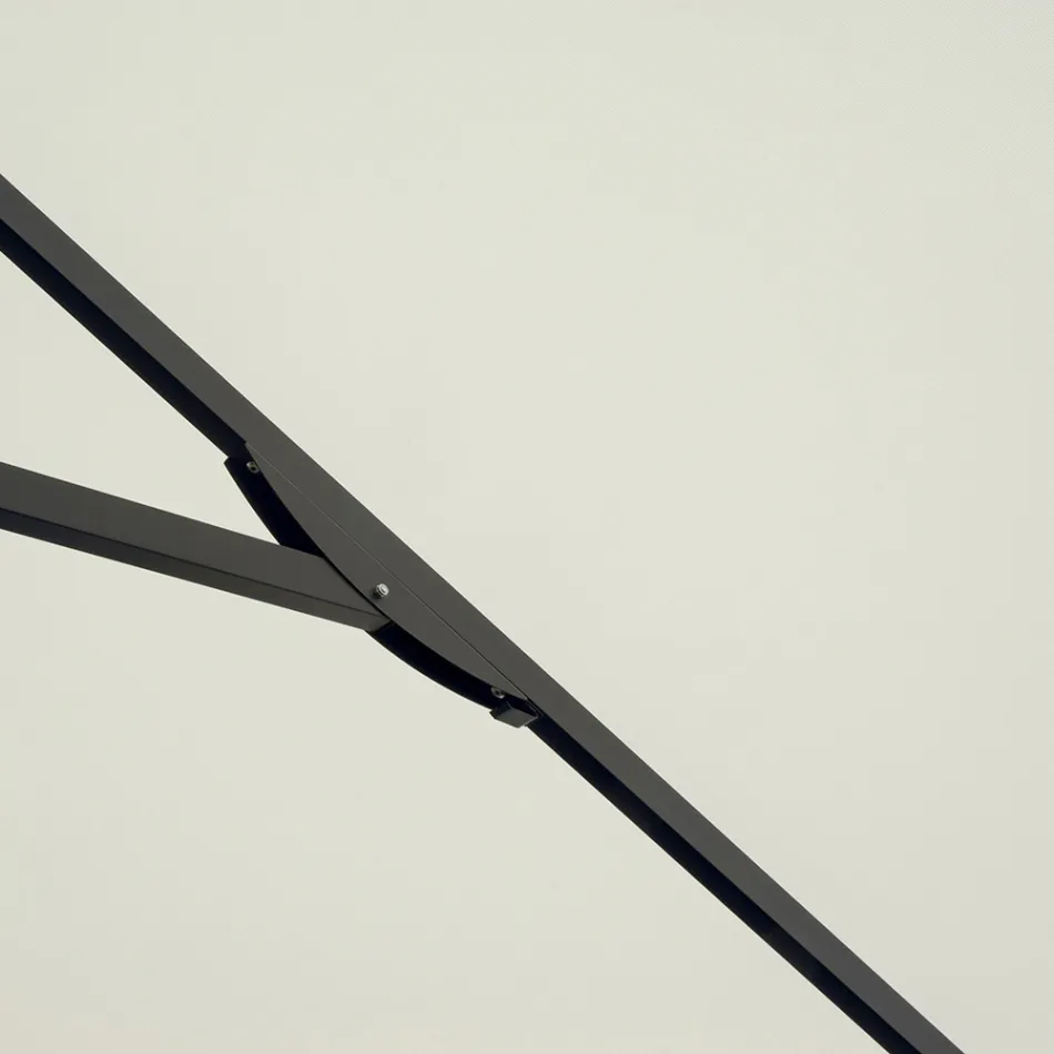 Parasol carré 3 x 3 mètres en polyester enduit de résine - Arbor Viadurini