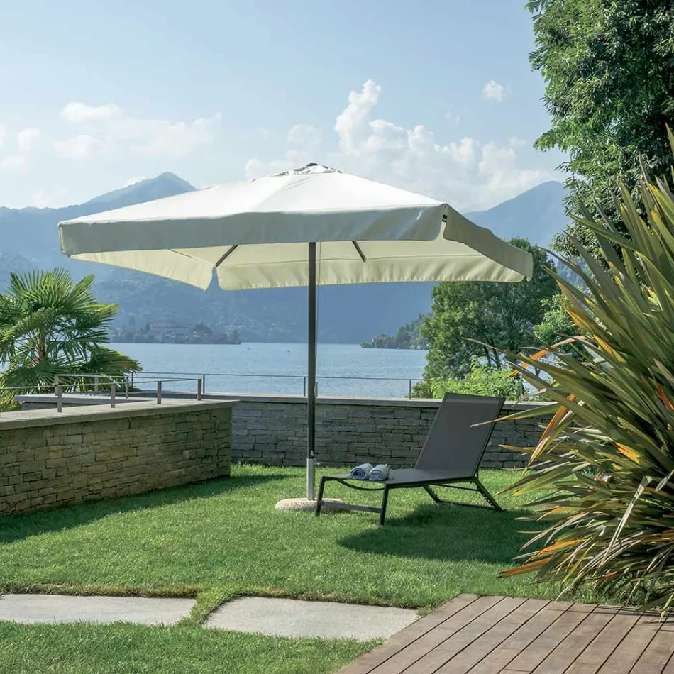 Parasol carré 3 x 3 mètres en polyester enduit de résine - Arbor Viadurini