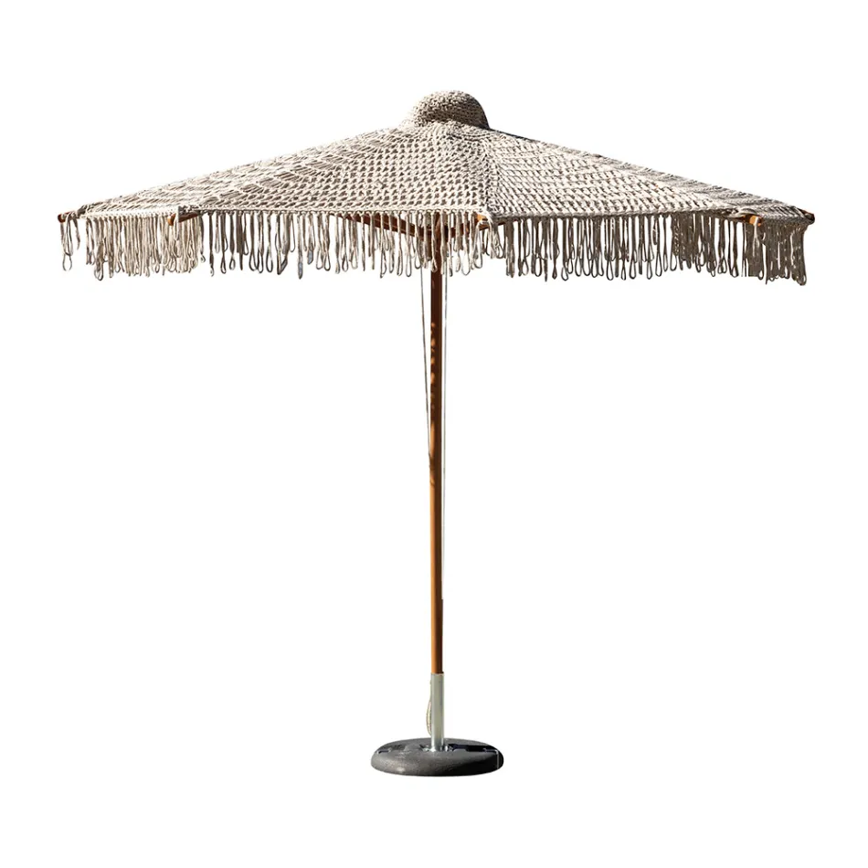 Parasol rond en filet de 2,5 mètres de diamètre avec franges - Soleil Viadurini