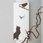 Horloge Murale Blanche avec Décorations Animaux en Bois Design Moderne - Suspense Viadurini