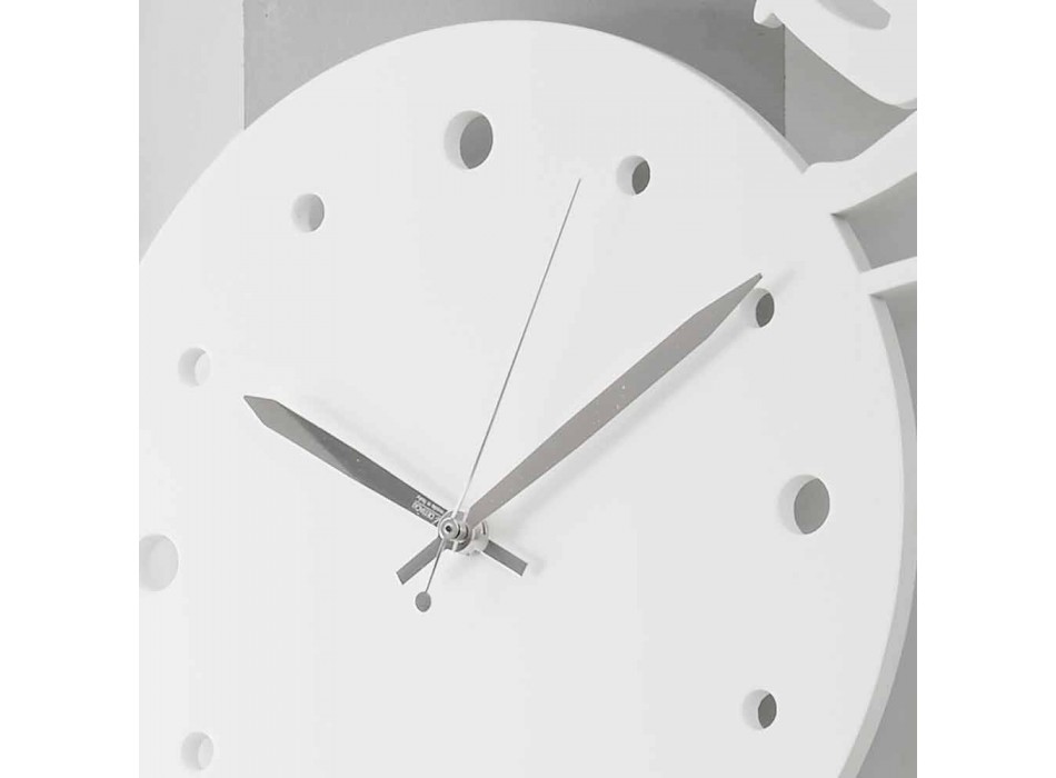 Grande Horloge Murale Décorée De Couleur Ronde Moderne - Chat Viadurini