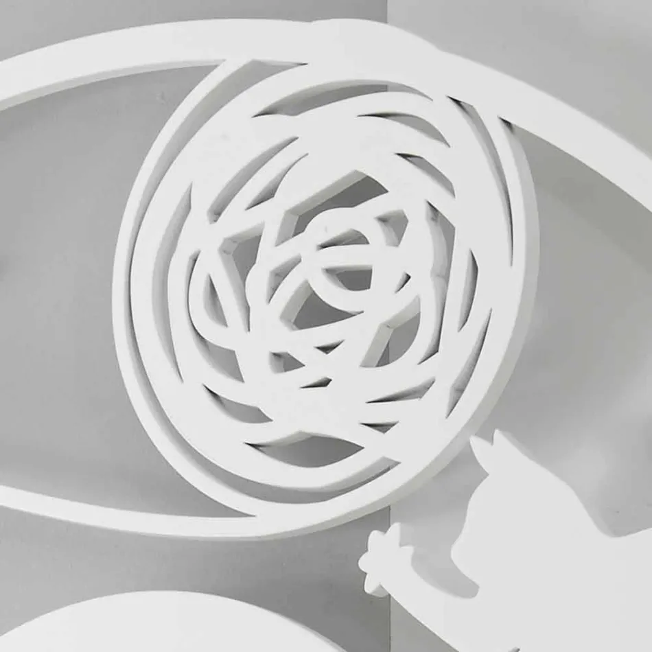 Grande Horloge Murale Décorée De Couleur Ronde Moderne - Chat Viadurini