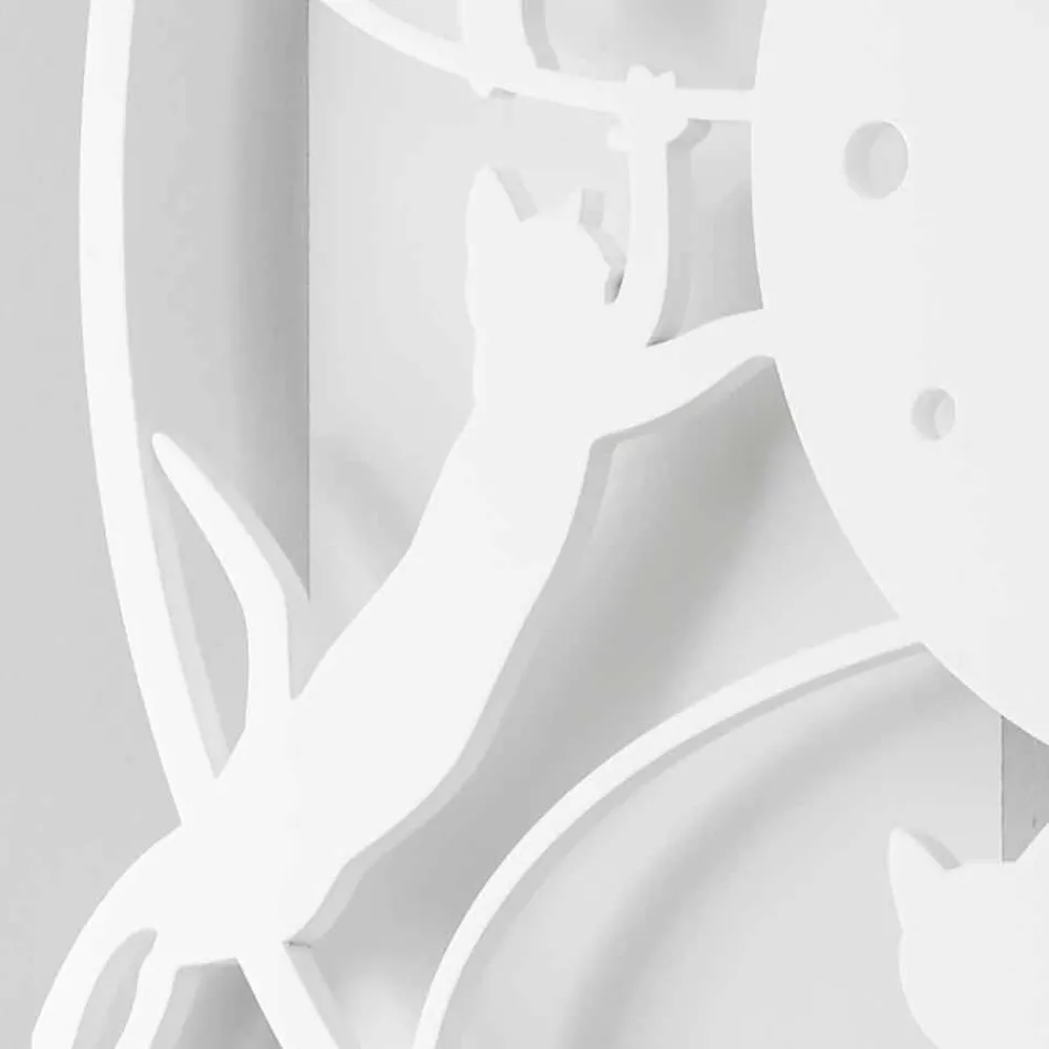 Grande Horloge Murale Décorée De Couleur Ronde Moderne - Chat Viadurini