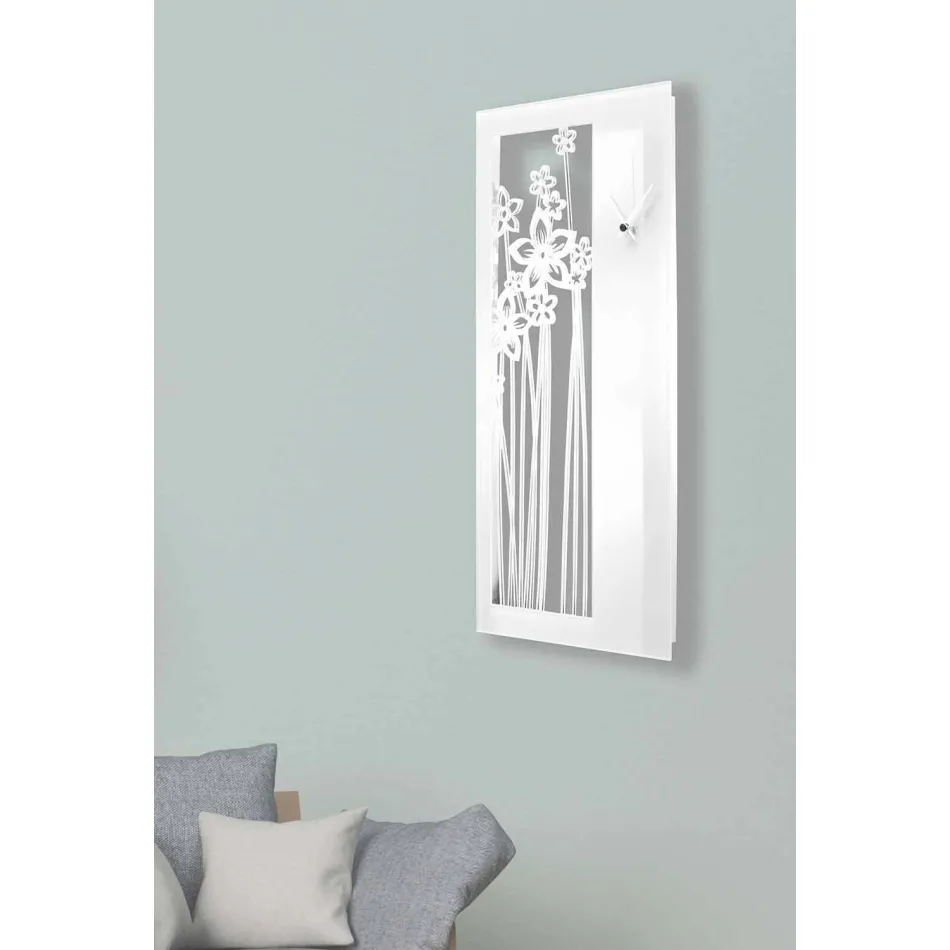 Horloge Murale Design Rectangulaire Moderne en Plexiglas Blanc - Elara Viadurini