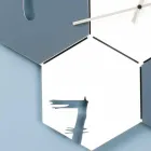 Grande Horloge Murale en Bois Coloré Design Moderne Hexagonal - Nidodape Viadurini