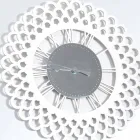 Horloge Murale en Bois Blanc Grand et Design Floral Moderne - Gerbera Viadurini