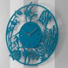 Grande Horloge Murale Moderne en Bois Ronde Colorée - Infondoalmar Viadurini