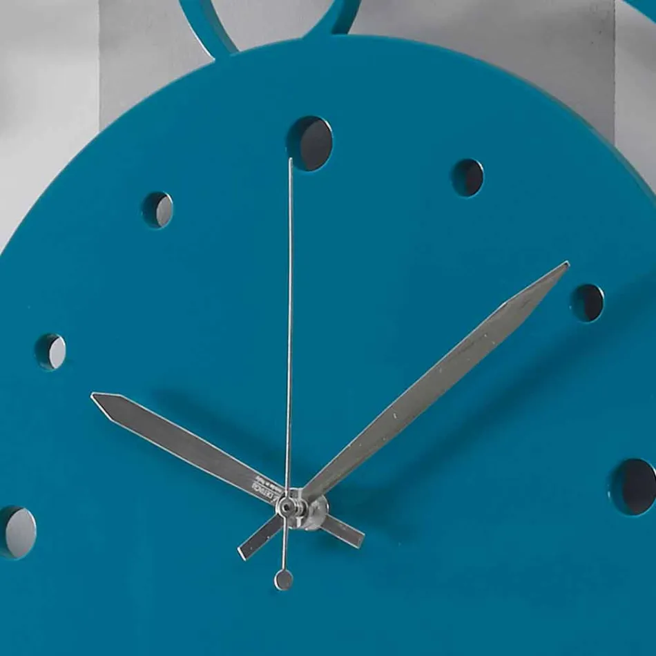 Grande Horloge Murale Moderne en Bois Ronde Colorée - Infondoalmar Viadurini