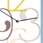 Horloge Murale Design Moderne Rectangulaire en Bois Coloré et Blanc - Mathématiques Viadurini