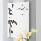 Horloge Murale Rectangulaire Moderne en Bois Design Décoré Blanc - Croco Viadurini