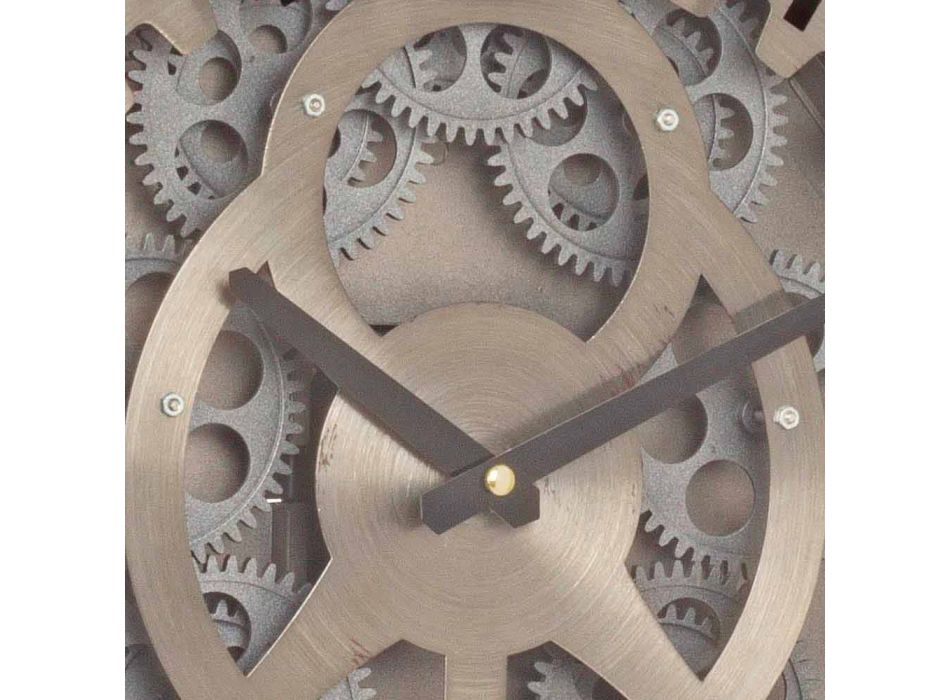 Horloge murale de style classique en acier et MDF Homemotion - Brut Viadurini