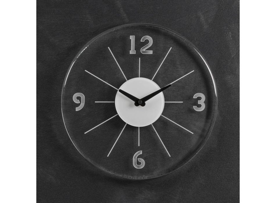 Horloge Murale Ronde en Cristal Acrylique Transparent 2 Tailles - Corrado Viadurini