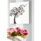 Horloge Murale Design Carrée Blanche en Bois avec Arbre - Alberoeden Viadurini