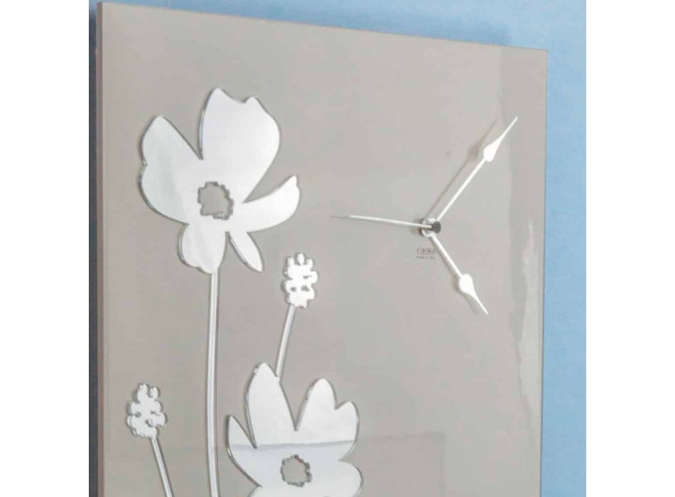 Horloge Murale Design Rectangulaire Marron et Plexiglas - Silene Viadurini