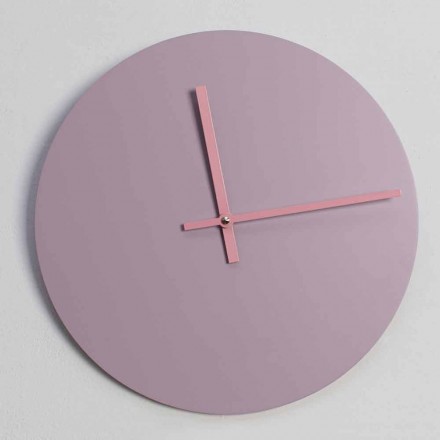 Horloge murale ronde rose moderne fabriquée en Italie - Imalia Viadurini