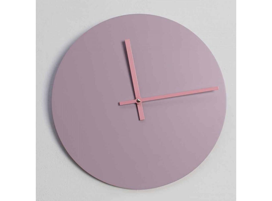Horloge murale ronde rose moderne fabriquée en Italie - Imalia Viadurini