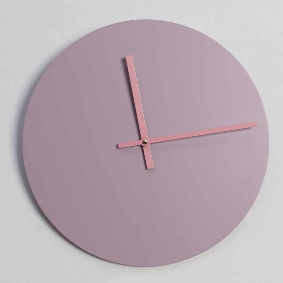 Horloge murale ronde rose moderne fabriquée en Italie - Imalia Viadurini