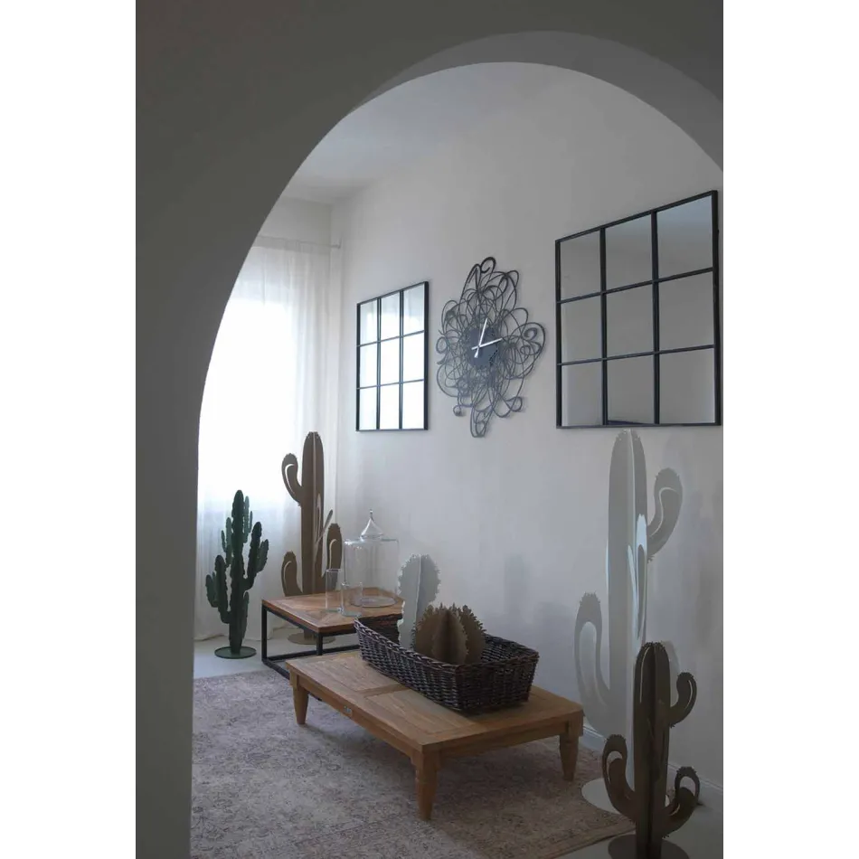 Horloge Murale Design Moderne en Fer Noir ou Blanc Fabriquée en Italie - Baldo Viadurini