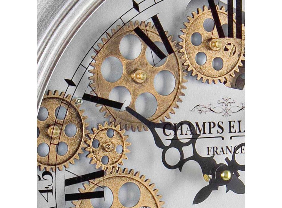 Horloge Murale en Acier et Verre Design Vintage Homemotion - Gringo Viadurini