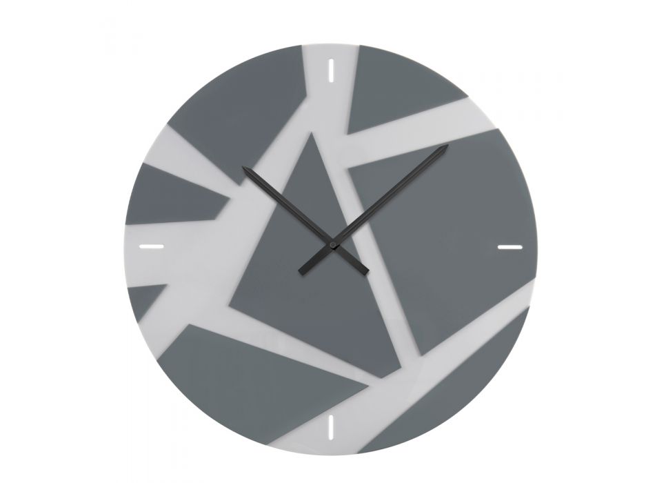 Horloge Murale en Plexiglas Coloré avec Décorations Géométriques - Ischeo Viadurini