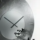 Cinzia - Horloge murale en verre fusionné argenté à dos martelé, fabriquée en Italie Viadurini