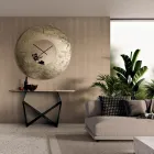 Cinzia - Horloge murale en verre fusionné argenté à dos martelé, fabriquée en Italie Viadurini