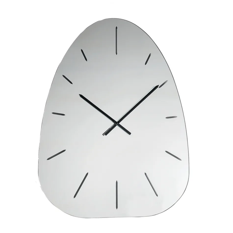 Horloge murale Claudia en verre miroir avec chiffres gravés au laser Viadurini