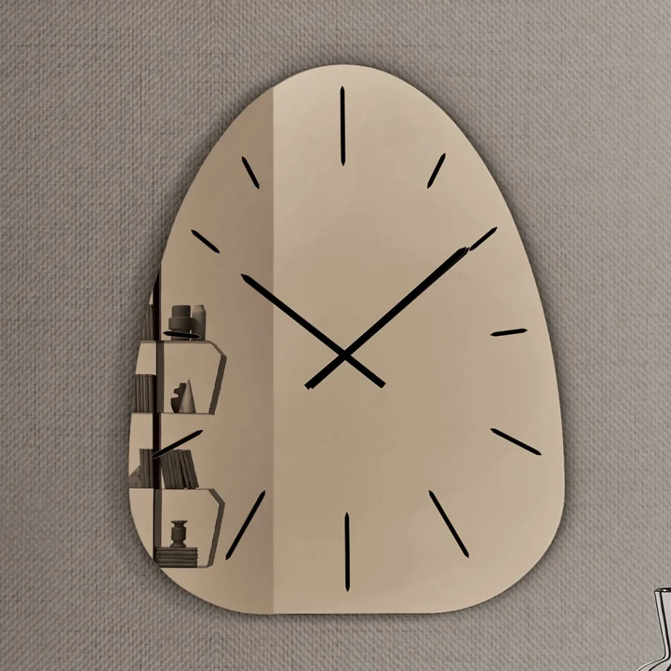 Horloge murale Claudia en verre miroir avec chiffres gravés au laser Viadurini