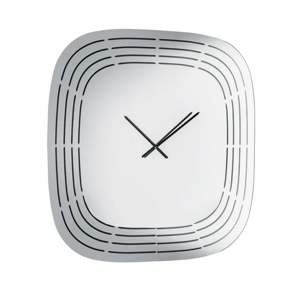 Horloge murale Cesira en verre miroir avec gravures laser, fabriquée en Italie Viadurini