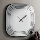 Horloge murale Cesira en verre miroir avec gravures laser, fabriquée en Italie Viadurini