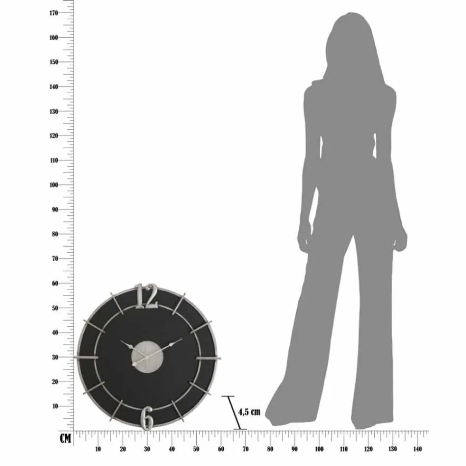 Horloge murale ronde de design moderne en fer et MDF - Hope Viadurini